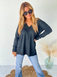 Inspired Moments Black Front Seam Top