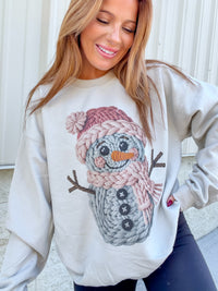 Yarn Snowman Graphic Top
