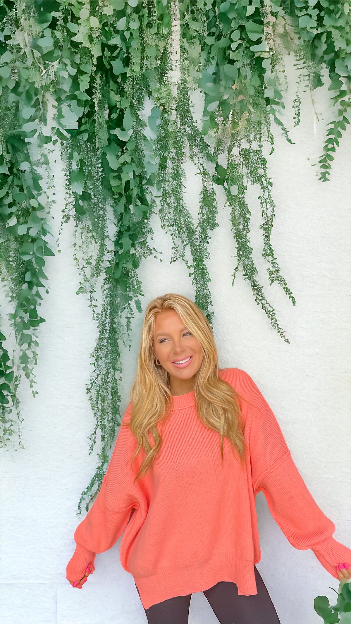 Down Memory Lane Coral Luxury Sweater