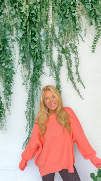 Down Memory Lane Coral Luxury Sweater