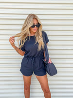 Out Of Excuses Black Ribbed Romper