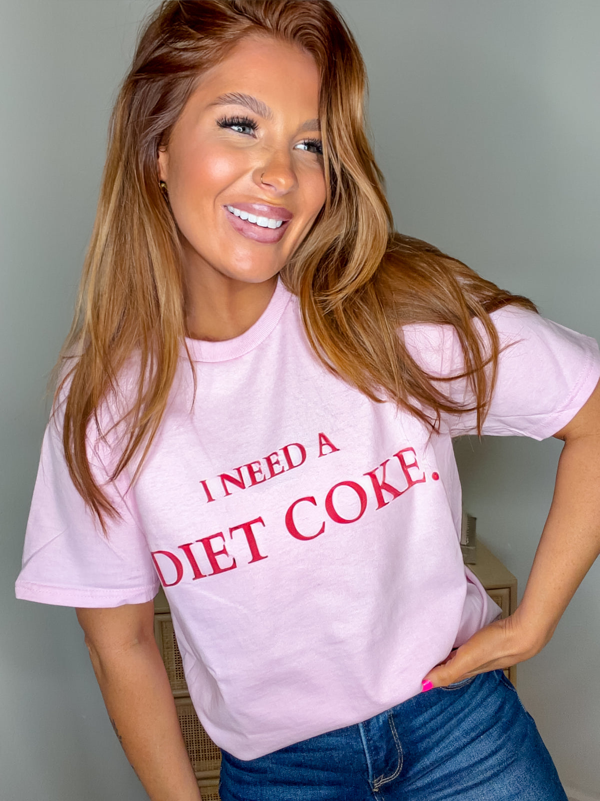 (RED font) I Need A Diet Coke Graphic Top