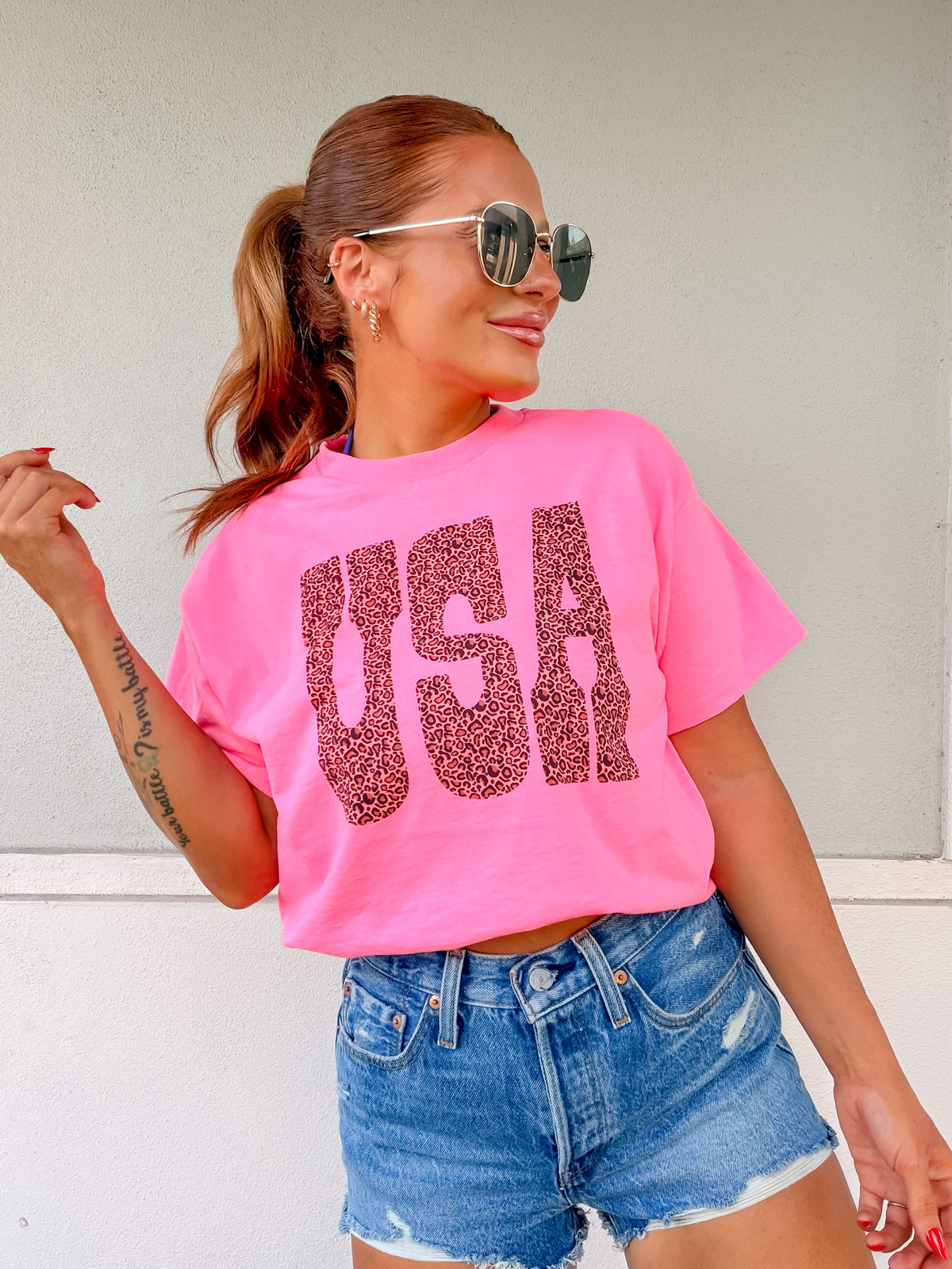 Leopard USA Graphic Top