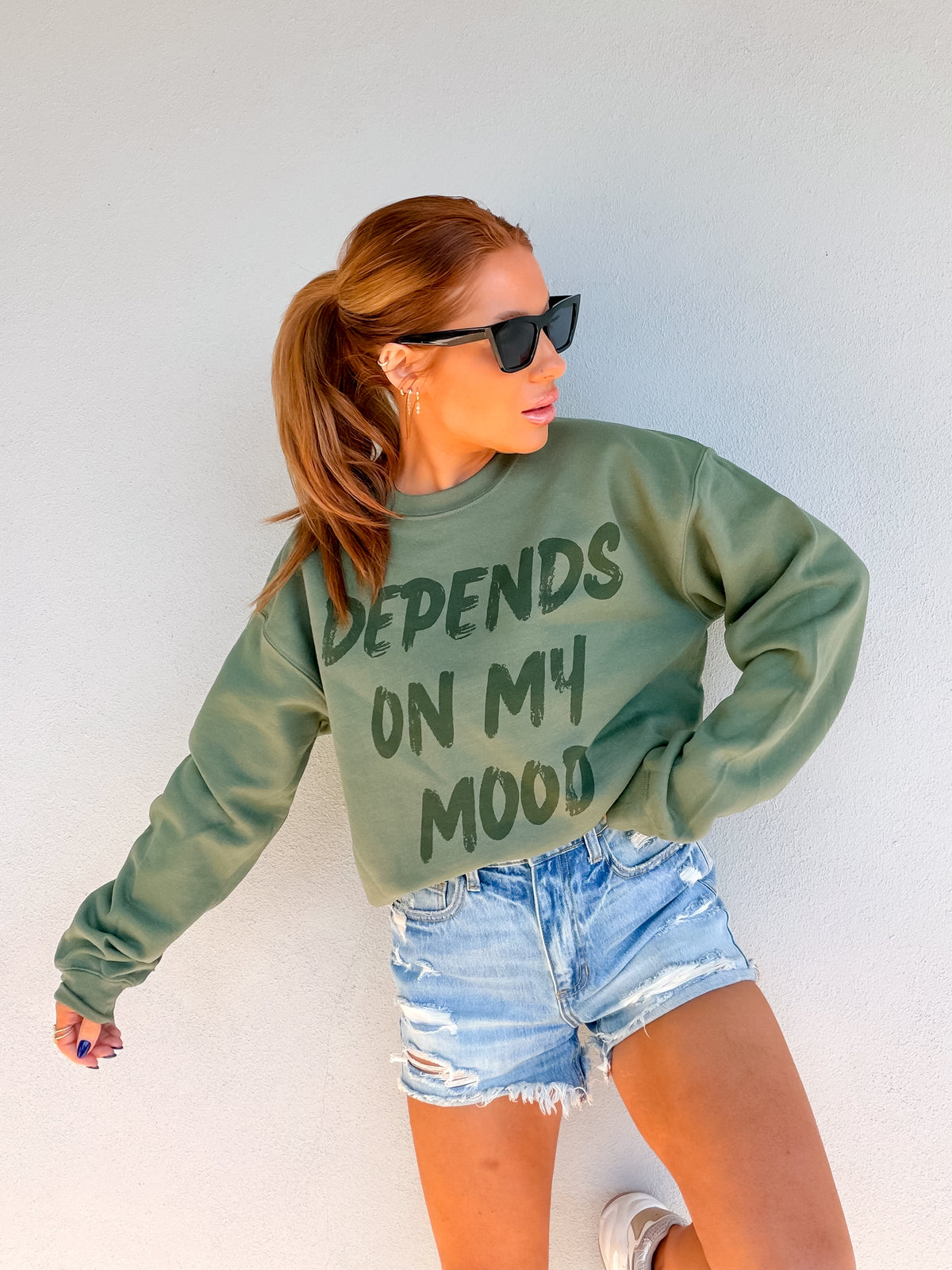 Depends On My Mood Graphic Pullover C.O.C