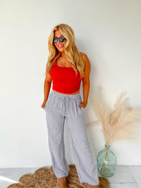 Still Into You Red Corset Seam Top