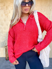 DOORBUSTER - Quick Thinking Ruby Collared Pullover