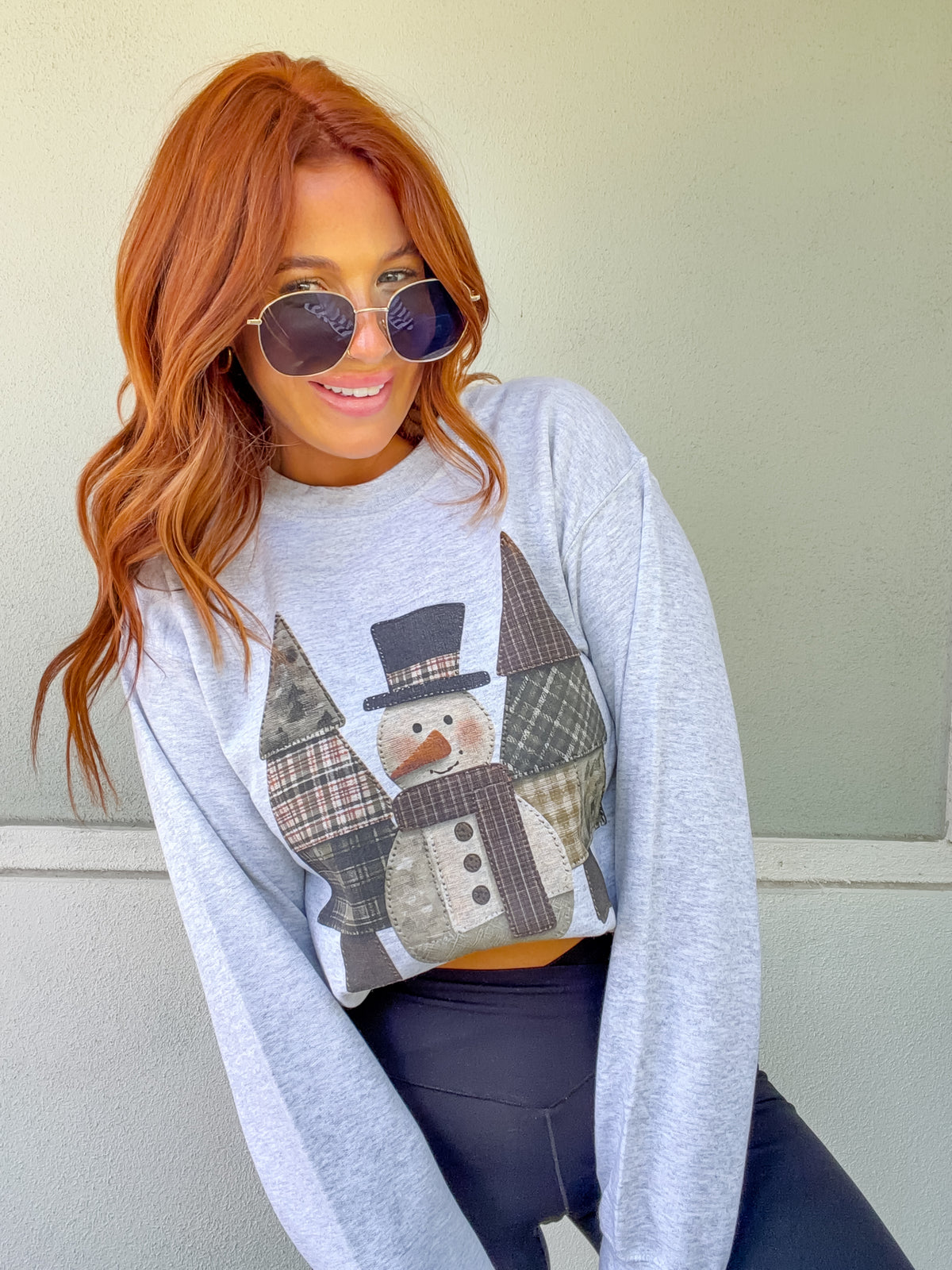 Snowman Patch Graphic Top
