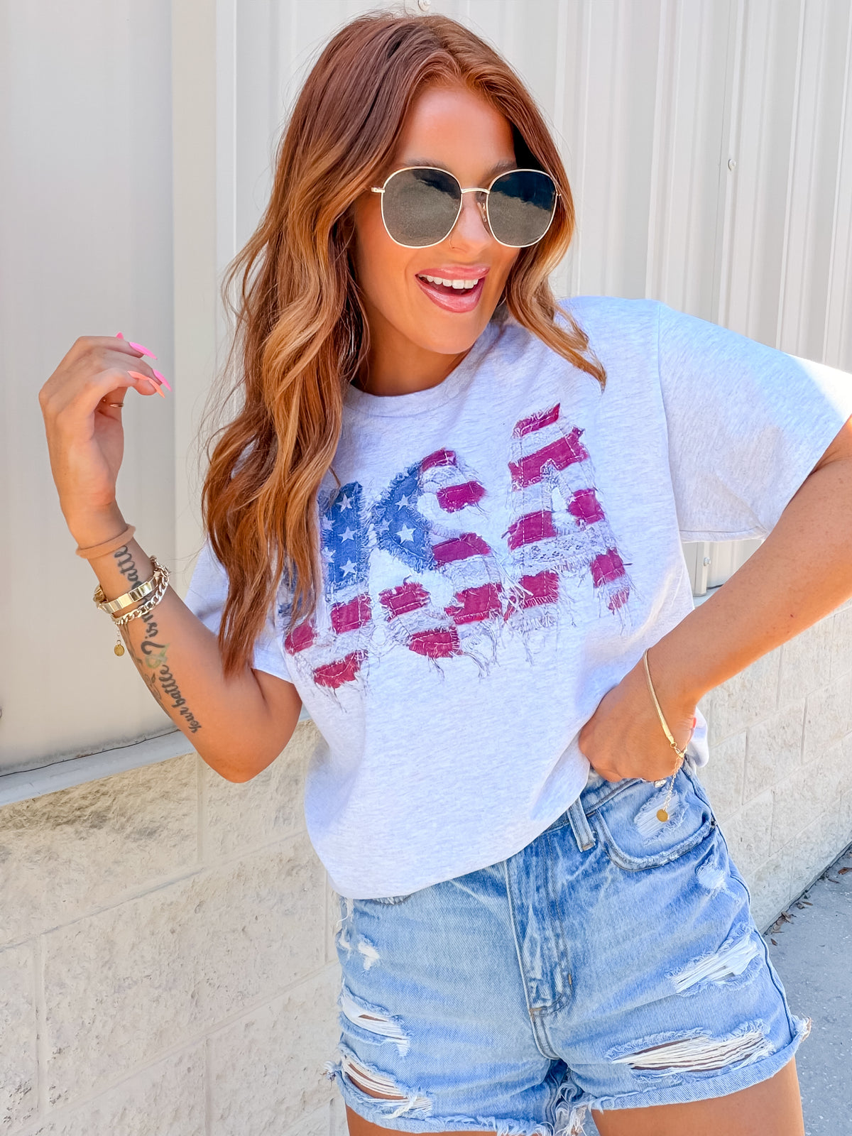 Denim USA Graphic Top