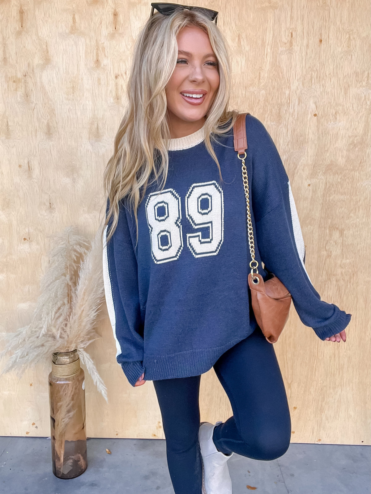 Navy 89 Graphic Stitch Sweater