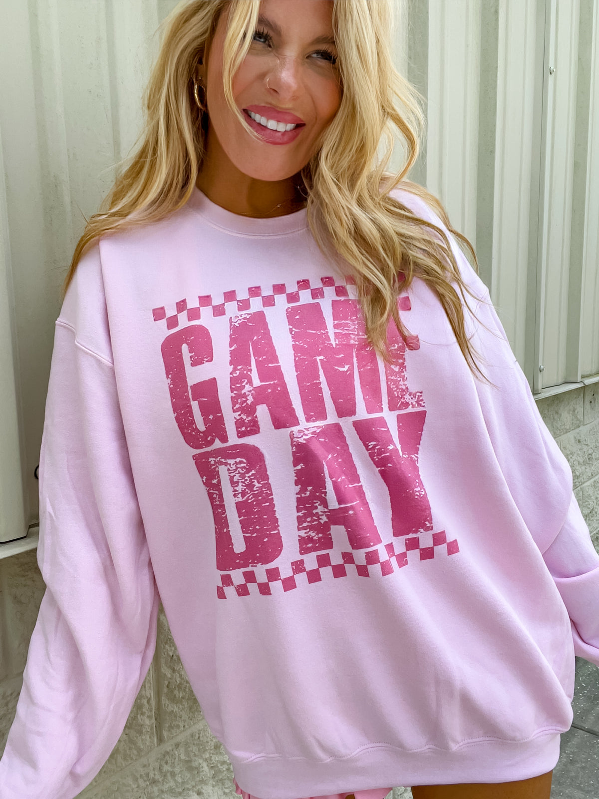 Checkered Game Day Graphic Pullover C.O.C.