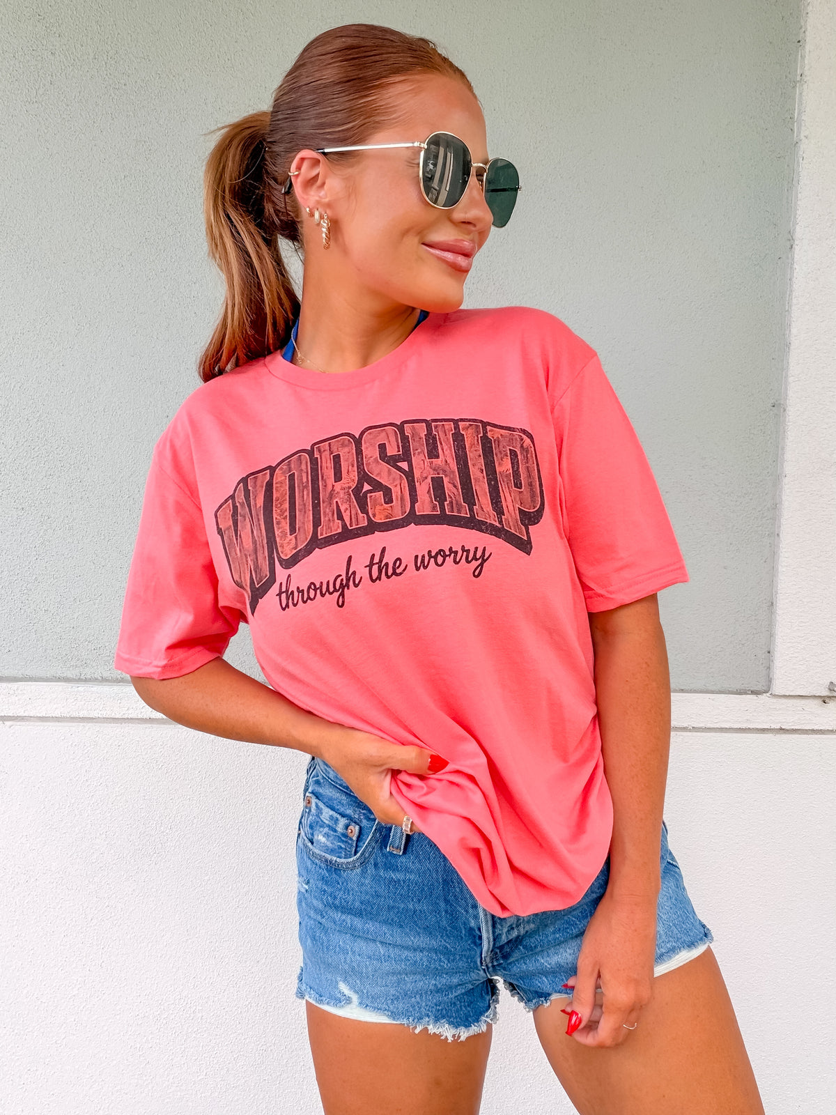 Worship Camo Graphic Top