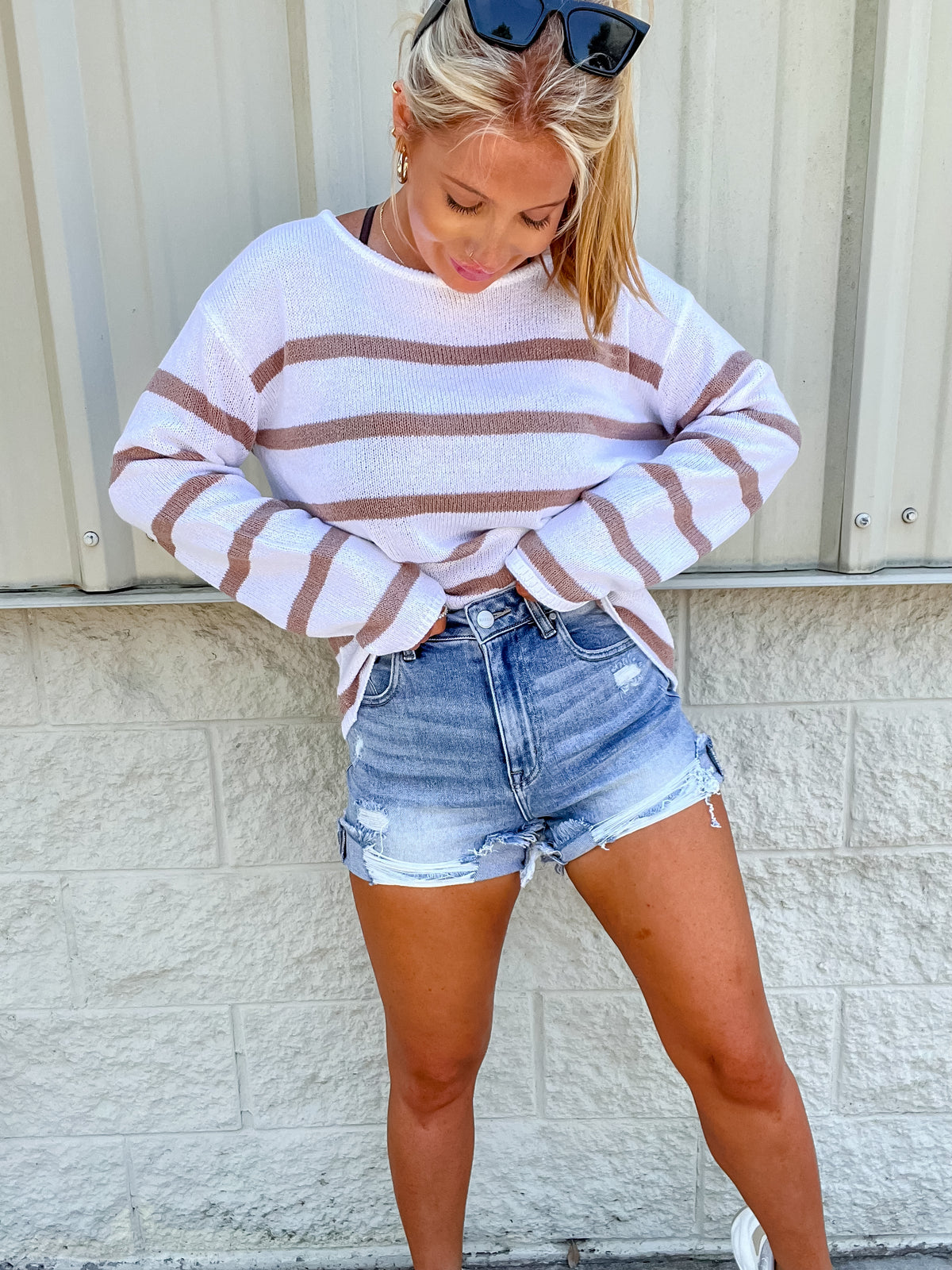Dare To Dream Light Wash Distressed Shorts