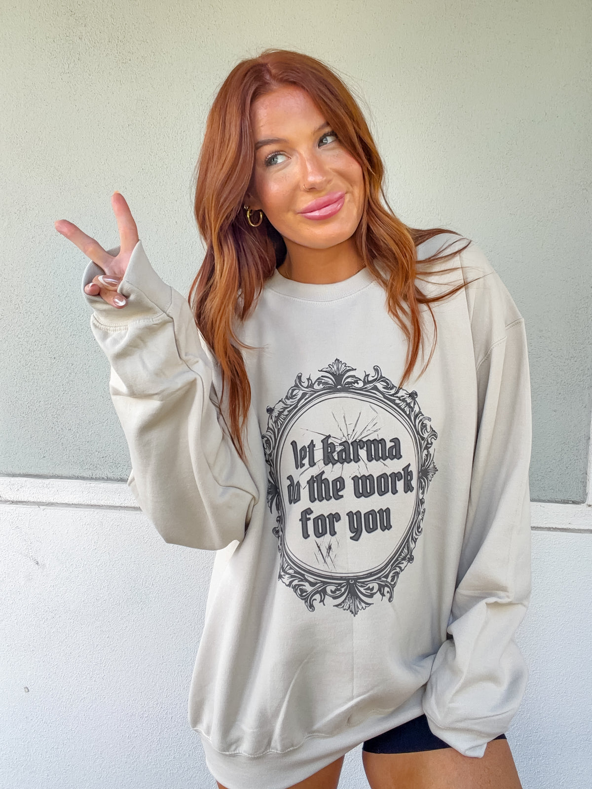 Let Karma Graphic Pullover