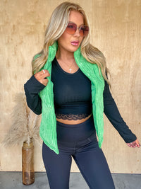 Always Daring Green Puffer Vest