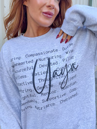 Words Yaya Graphic Pullover