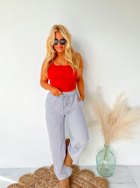 Take It Slow Navy Gingham Boxer Pants