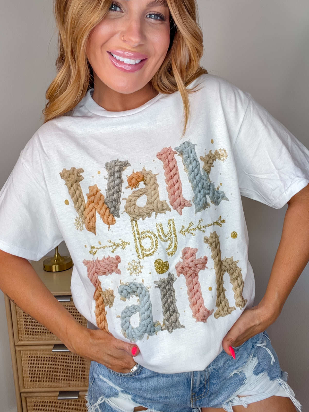 Yarn Walk By Faith Graphic Top