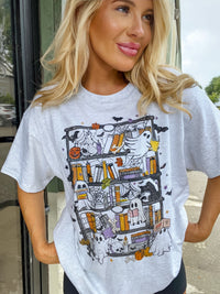 Halloween Bookshelf Graphic Top