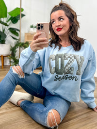 Faux Yarn Cozy Season Graphic Top