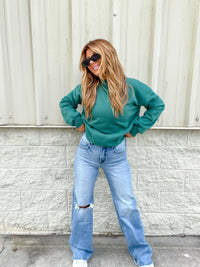 Take Me Back Medium Wash Tummy Control Wide Leg Jean