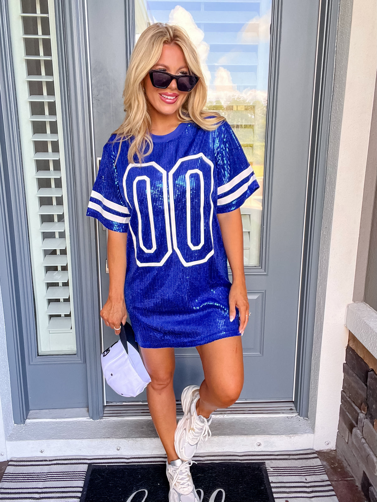 Game Day Oversized Royal Blue Sequin Dress