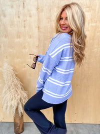 Why Bother Peri Blue Stripe Sweater