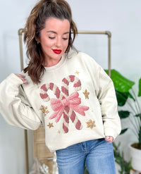 Candy Cane Yarn Graphic Top