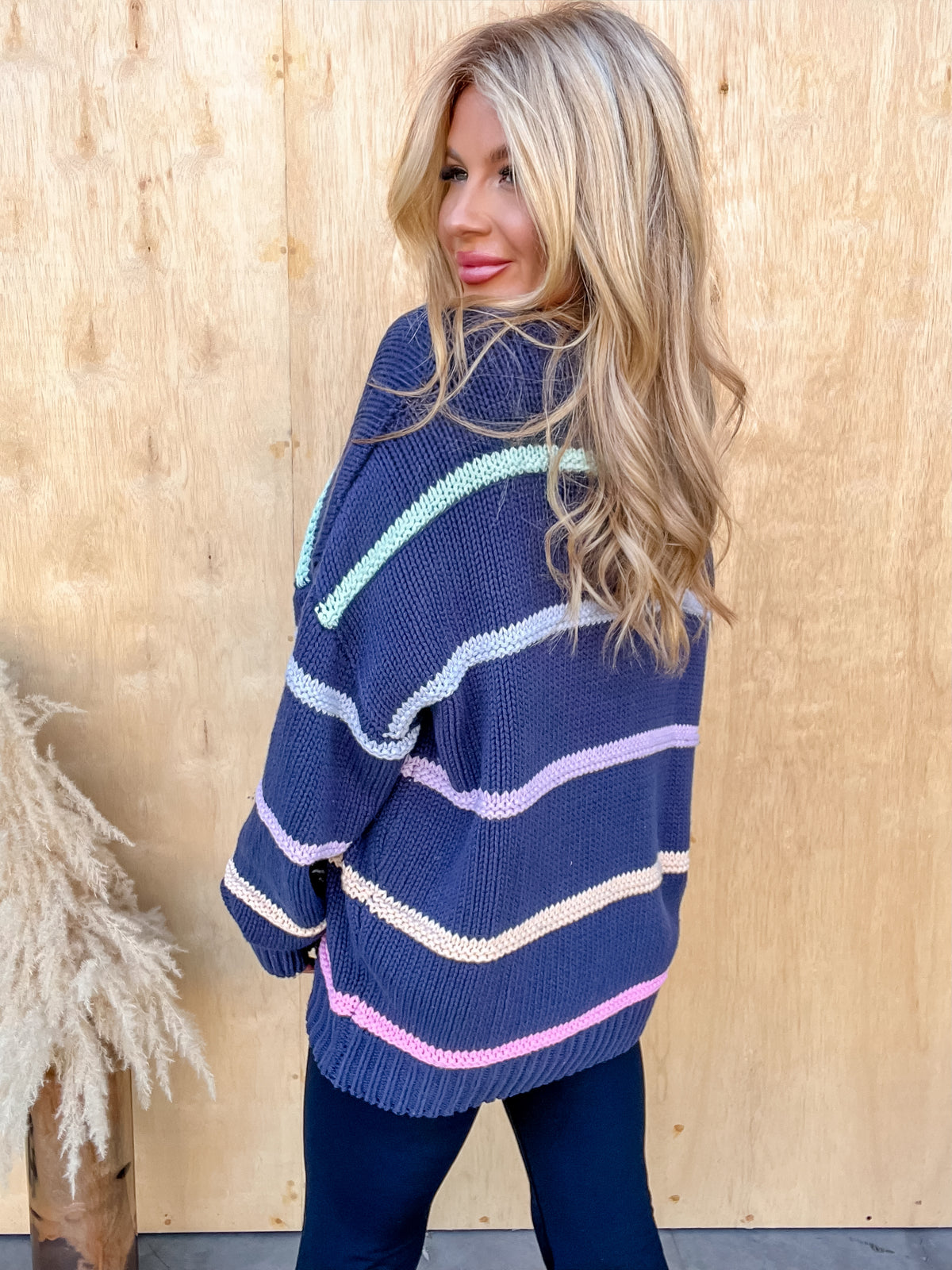 Rule Breaker Navy Striped Sweater