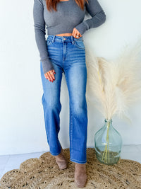 Big Plans Medium Wash Cropped Cuffed Jeans