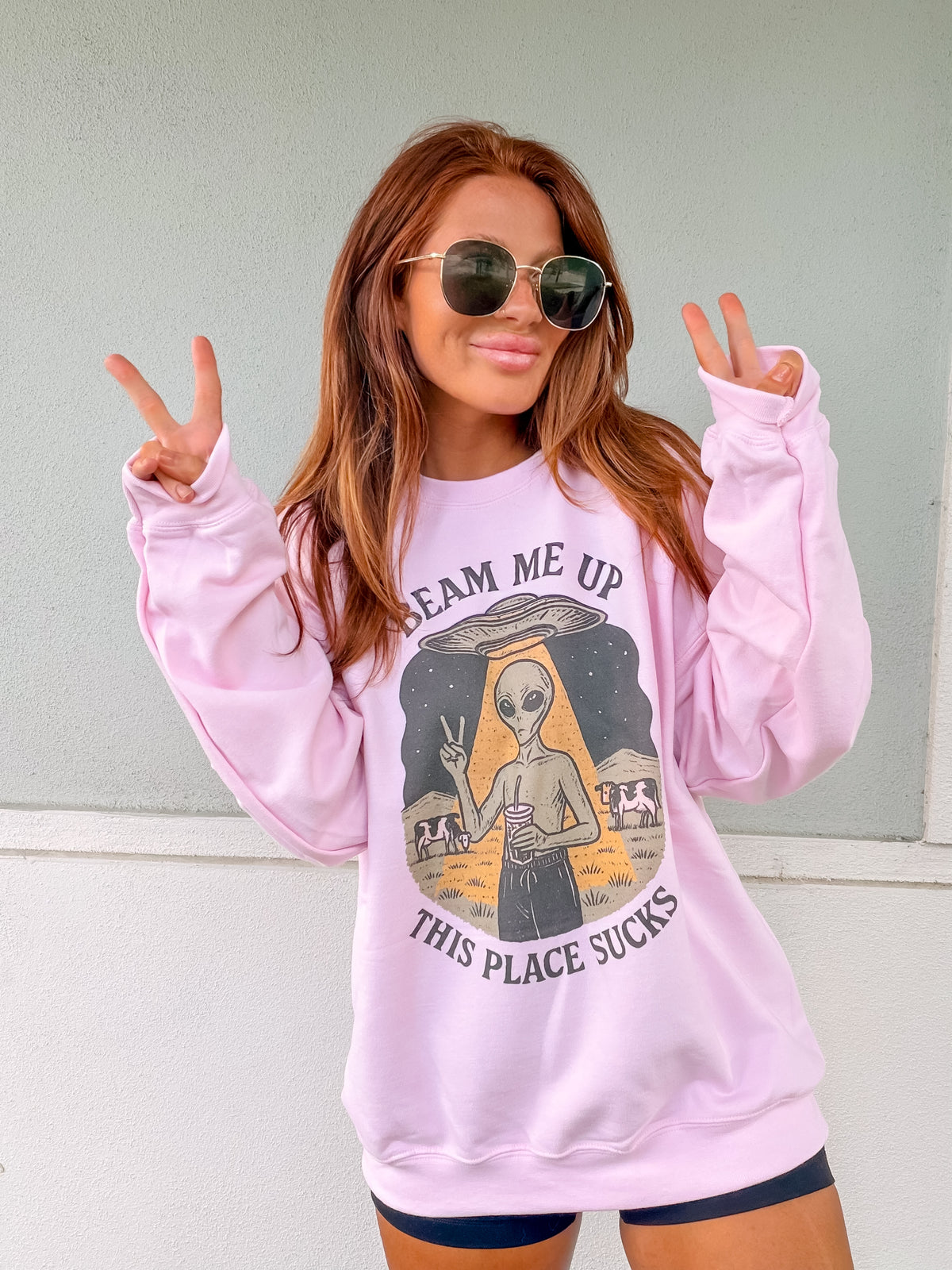 Beam Me Up Graphic Top
