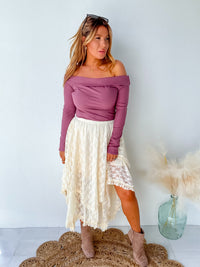 Shoot Your Shot Ecru Lace Skirt