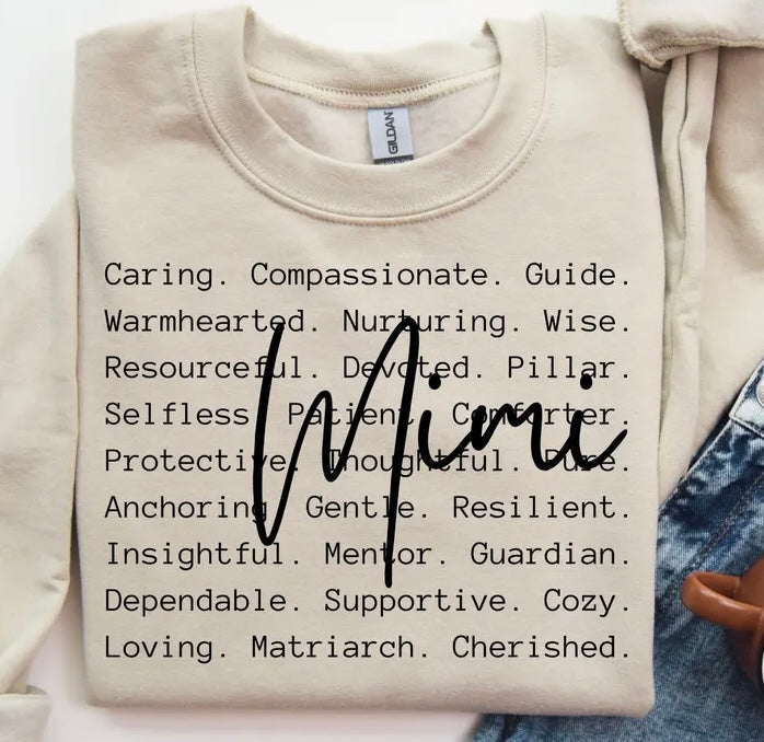Words Mimi Graphic Pullover