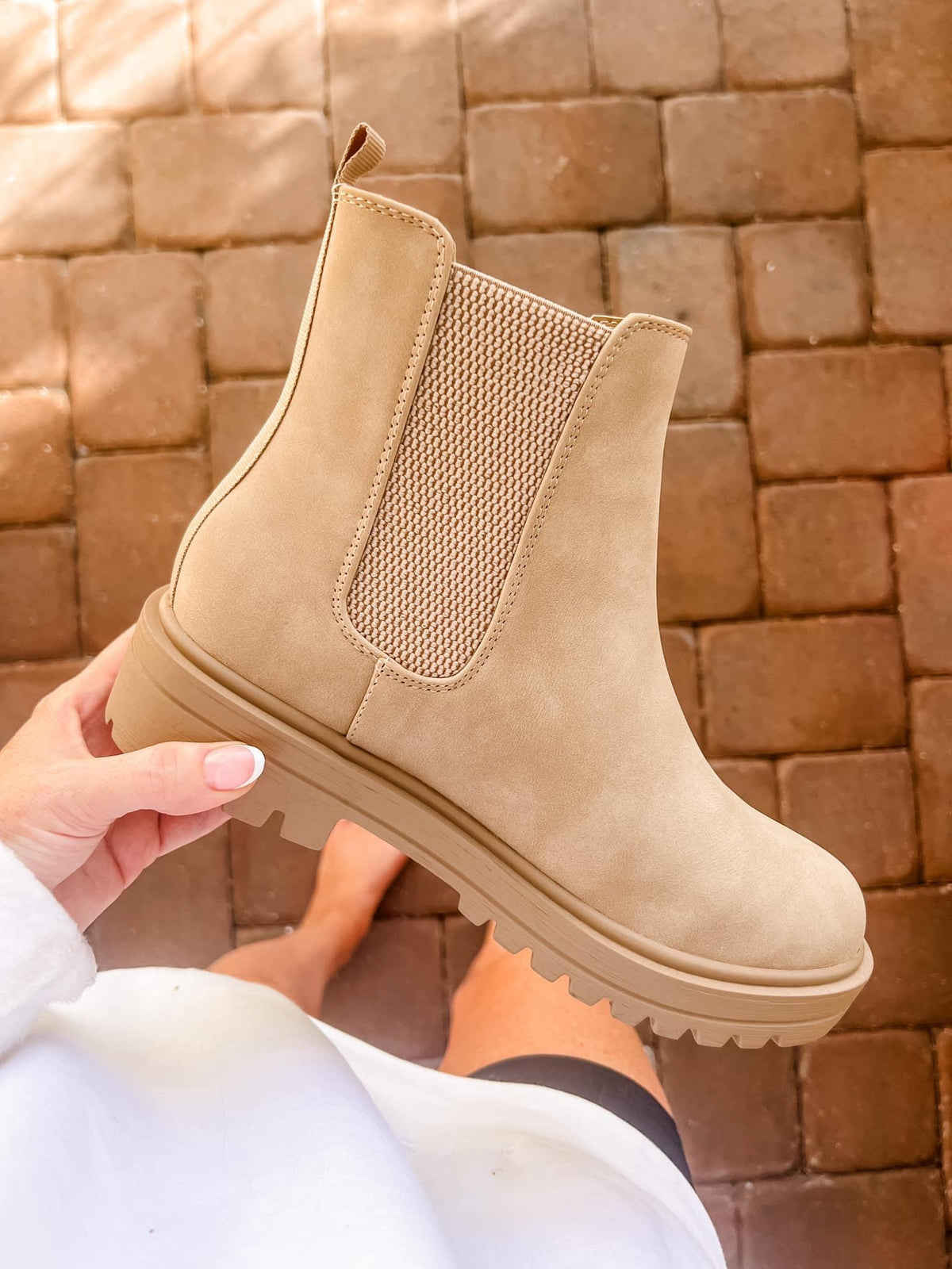 Beige Chelsea Bootie