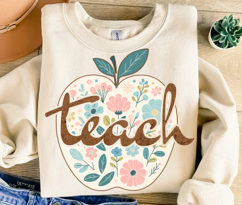 Teach Apple Graphic Pullover