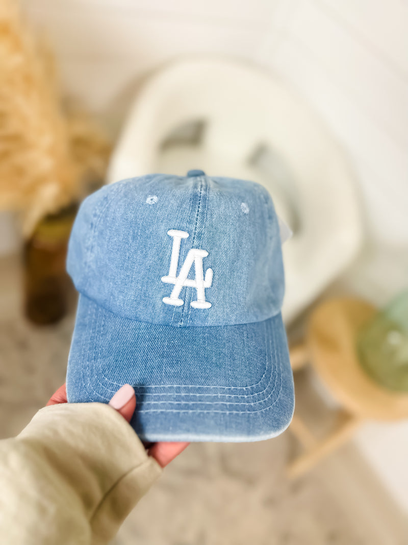 Embroidered Denim Baseball Hat