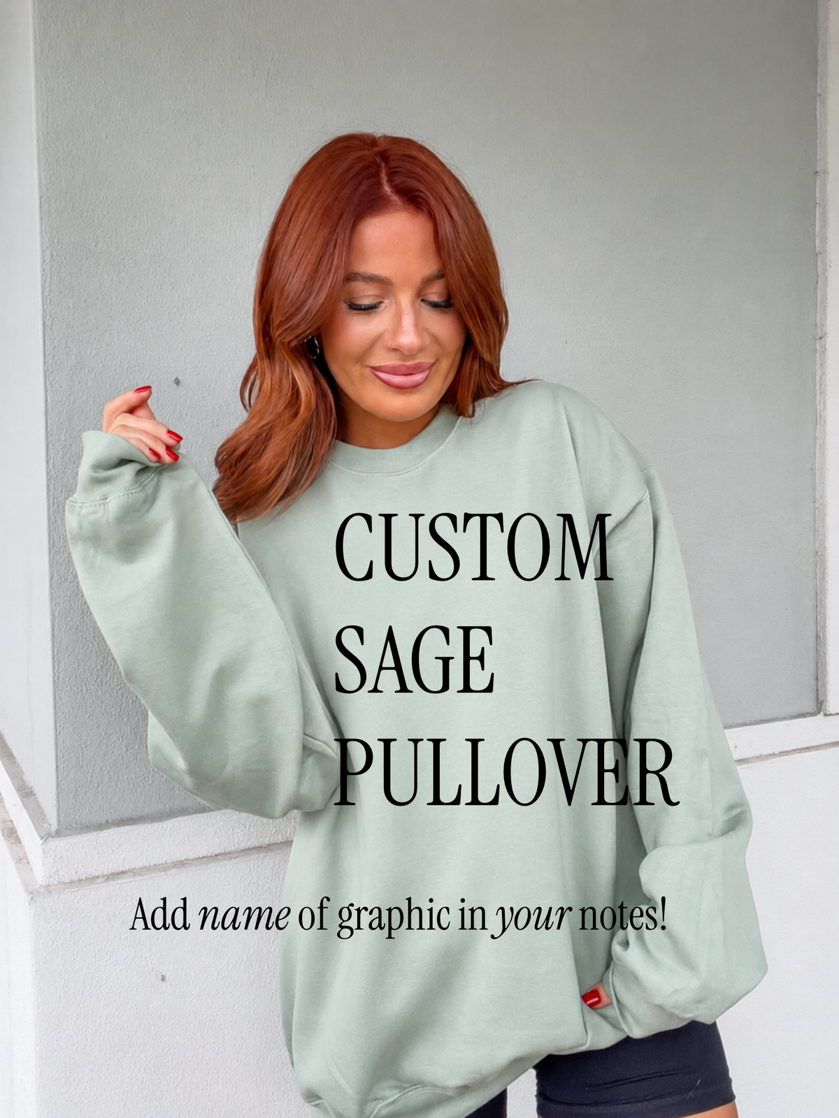 CUSTOM SAGE GRAPHIC PULLOVER