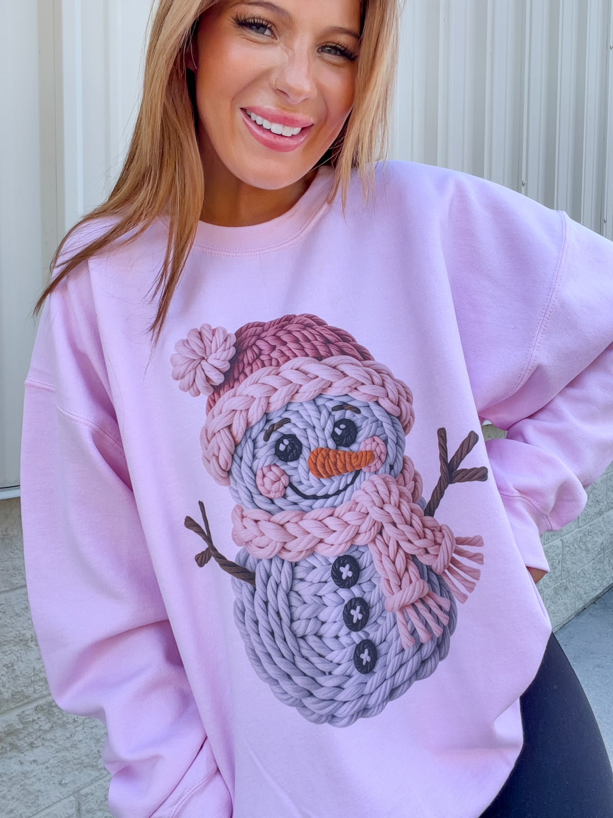 Yarn Snowman Graphic Top