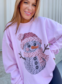 Yarn Snowman Graphic Top
