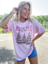 North Pole Tree Farm Graphic Top