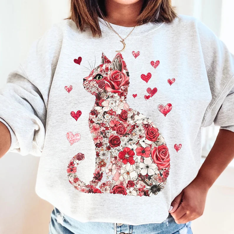 Flower Cat Graphic Top