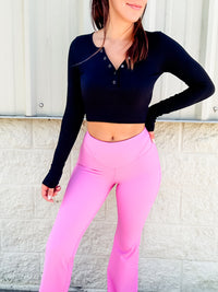 In Your Element Pink Flared Leggings