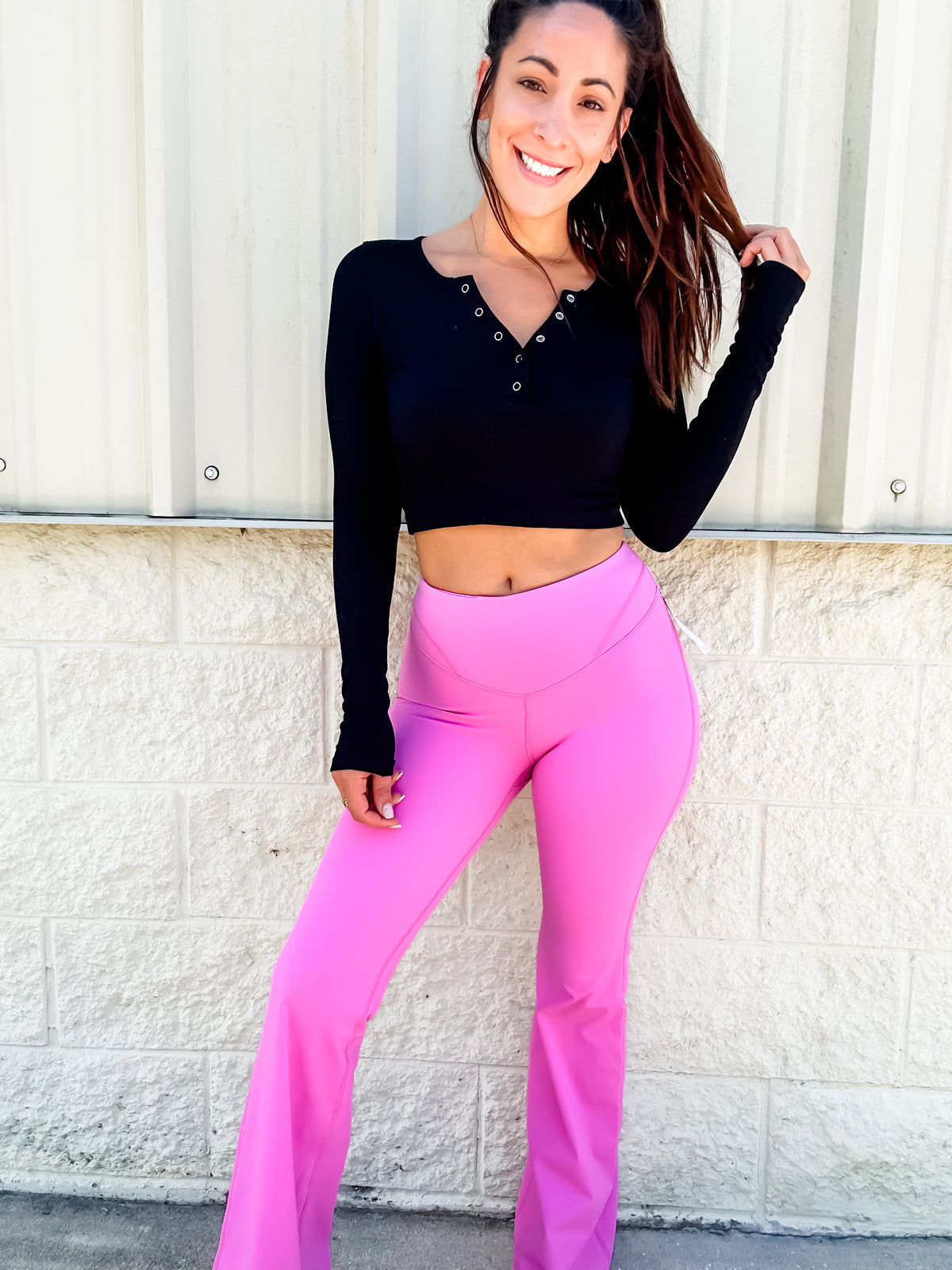 In Your Element Pink Flared Leggings