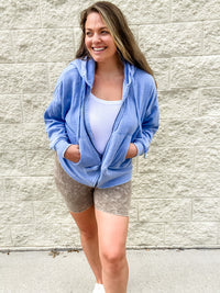 Total Comfort Blue Zip Hoodie