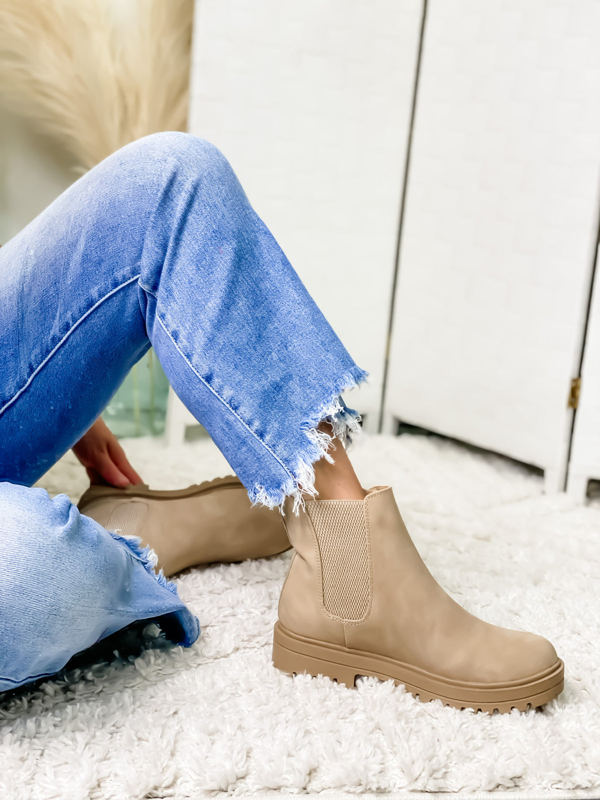 Beige Chelsea Bootie