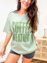 Distressed Coffee Weather Graphic Tee CO.C.