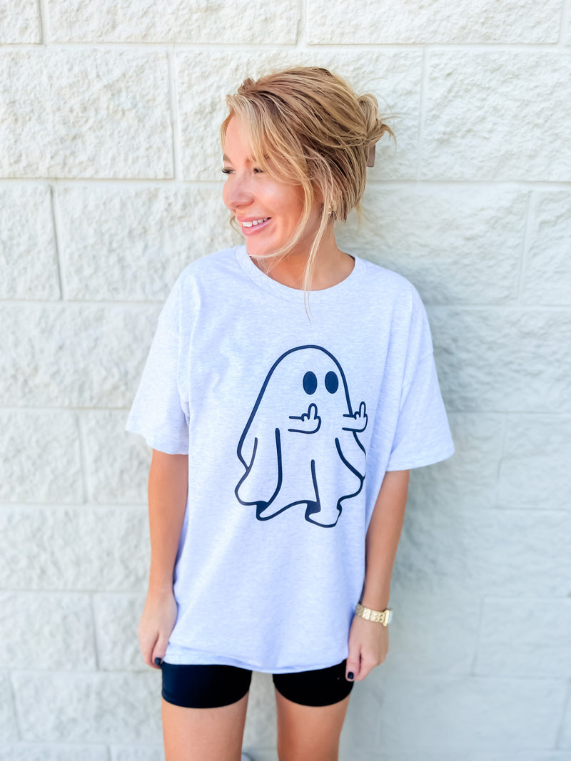 Middle Finger Ghost Graphic Tee