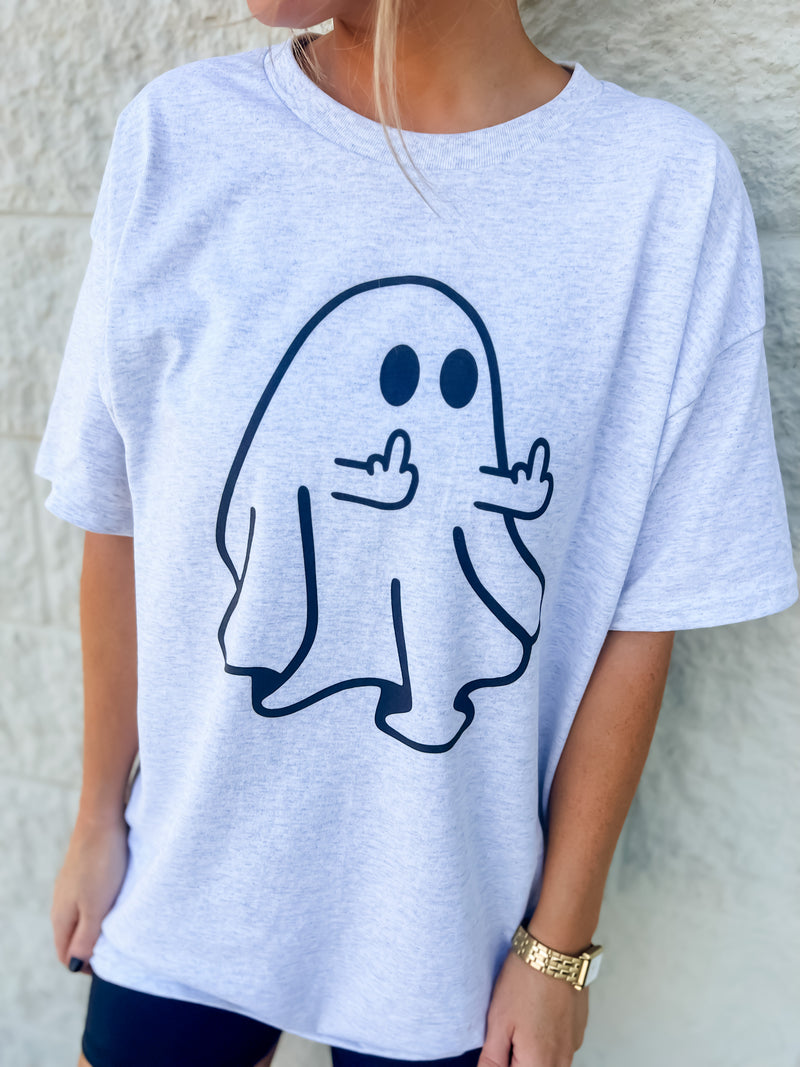 Middle Finger Ghost Graphic Tee