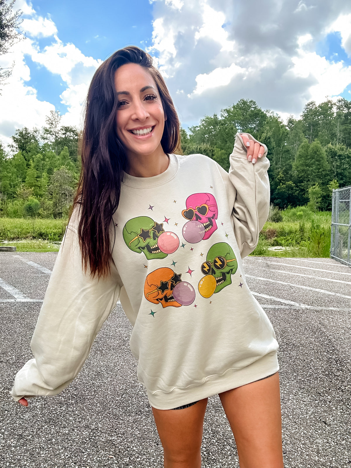 Skulls Bubblegum Graphic Top