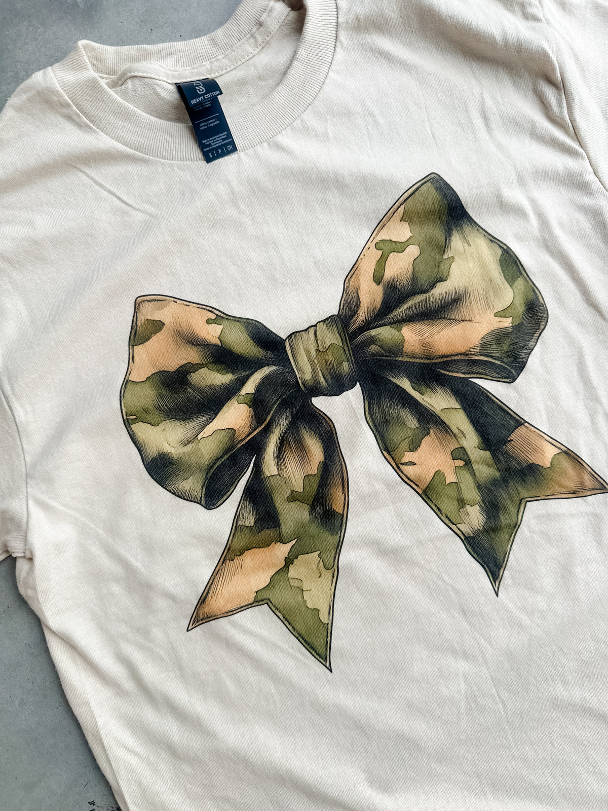 Camo Bow Graphic Top