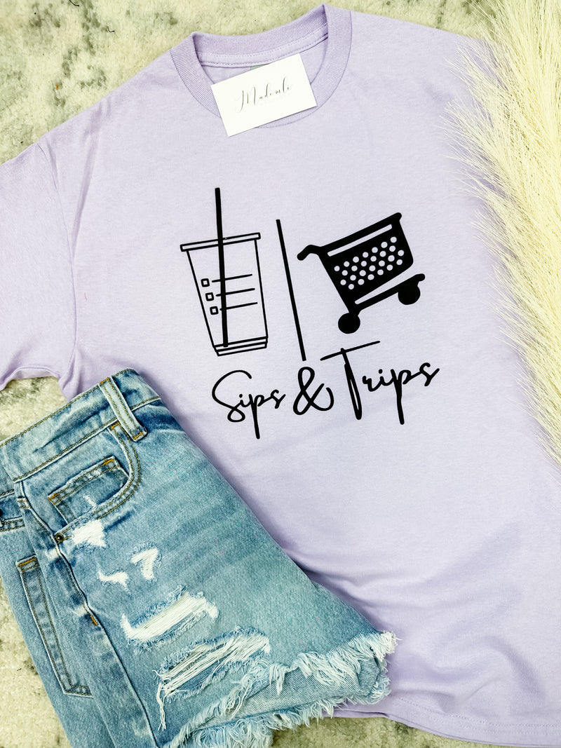Comfort Colors Sips & Trips Graphic Tee
